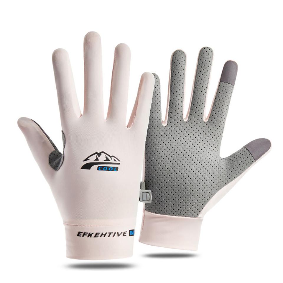 Loogdeel Sonnenschutz Angelhandschuhe Eisseide Sport Radfahren Laufen Angelhandschuhe Unisex Anti-Rutsch Atmungsaktiv Anti-UV Handschuhe