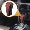 Partuto 1pc Universal Car Shift Knob Cover - Car Knob Gear Sticky Protector Decoration - For Leather Black Burgundy
