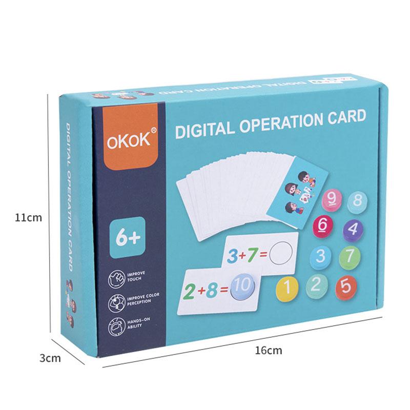 Children's Wooden Number Board Cognitive Matching Addition Subtraction Operation Montessori Logical Thinking Training Math Toys