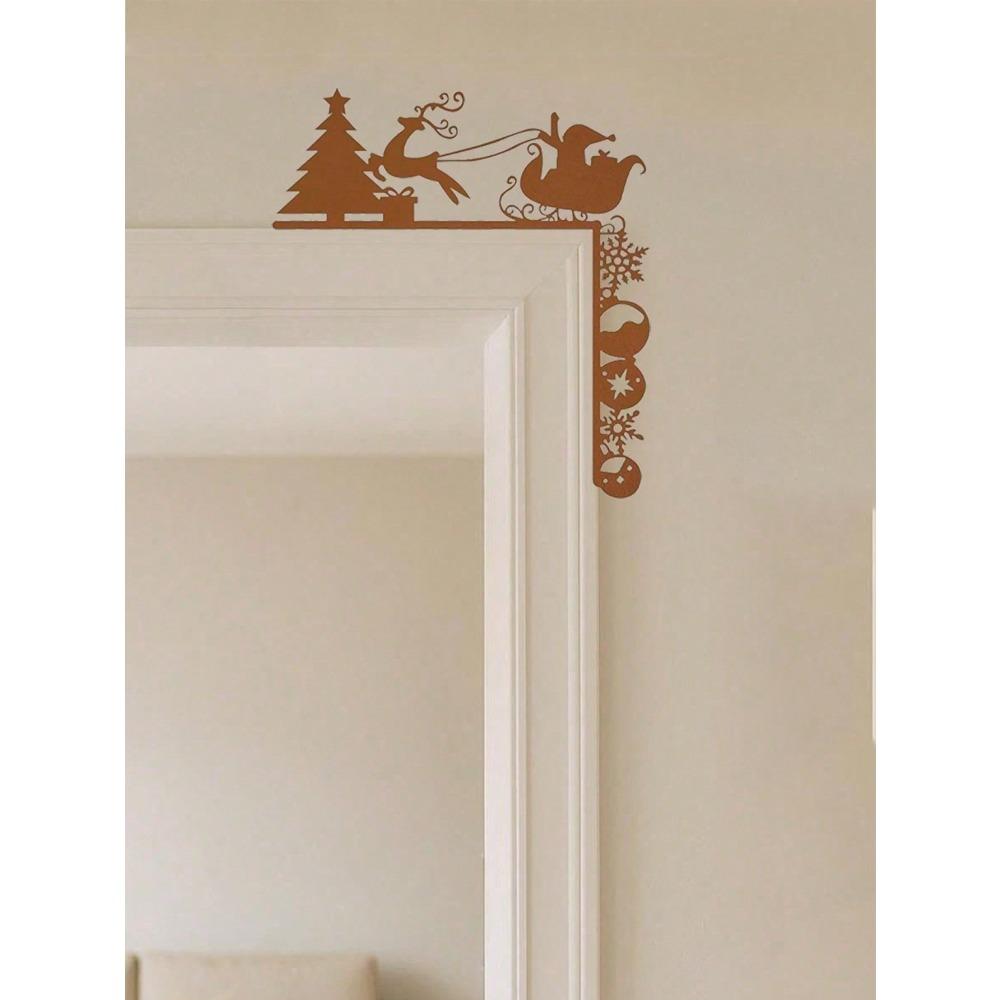 Vintage Metal Sleigh Wall Art, Creative Door Corner Decor, Christmas Party Decoration, 3D Home Accent, Modern Room Decor, Gift Idea