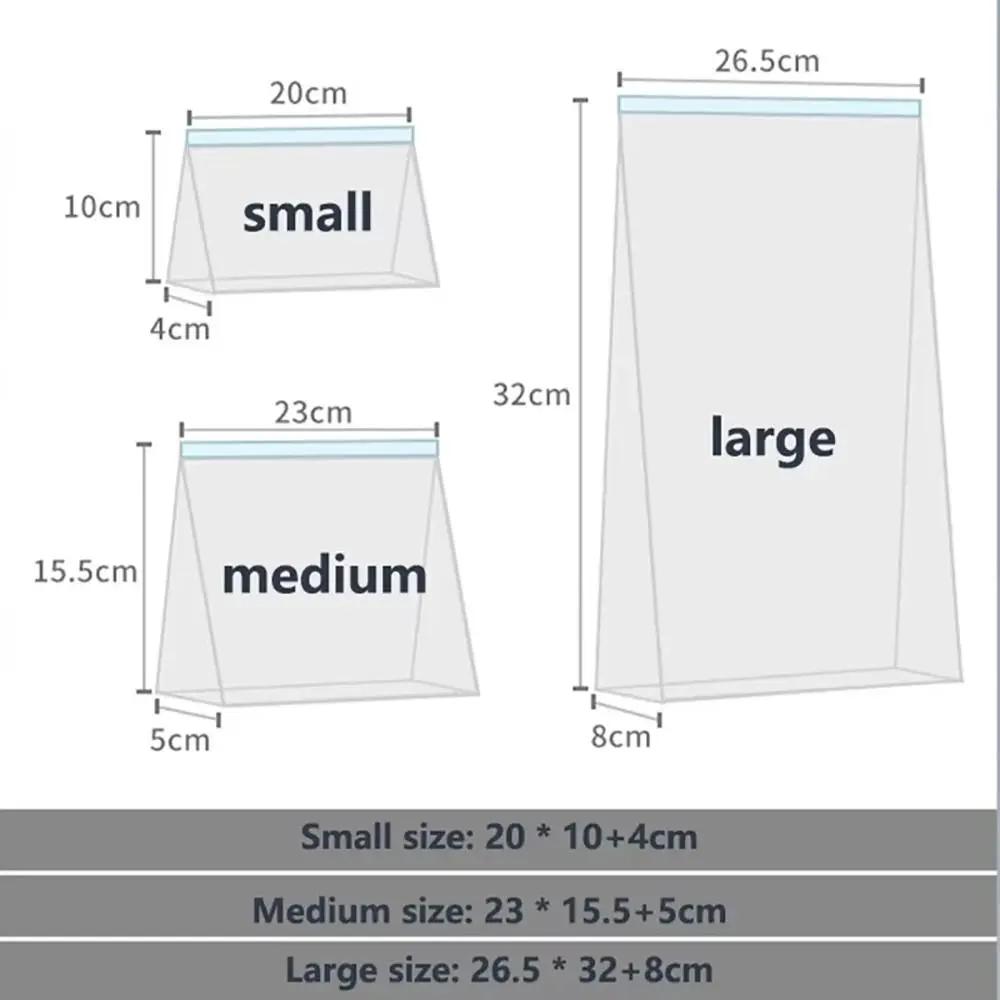 10Pcs Stand Up Plastic Sealed Bag Leakproof Fresh-keeping Zip Shut Bag S/M/L Reusable Refrigerator Fresh Wrap