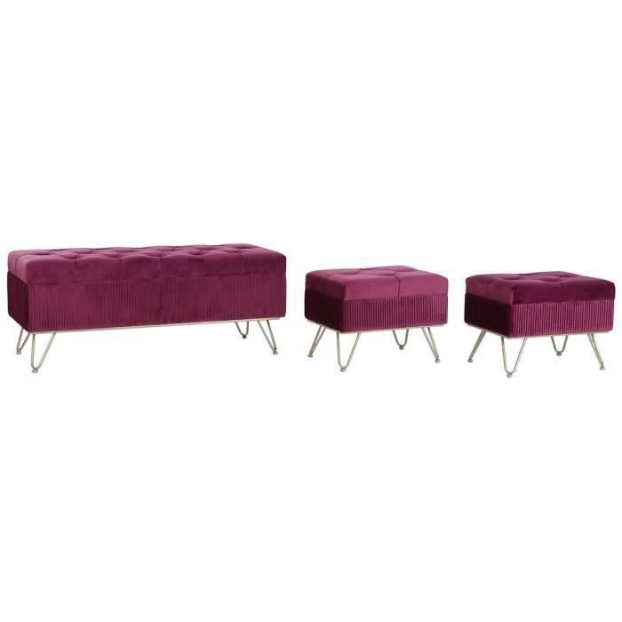 Banquette - DKD Home Decor - Bordeaux - Métal - 110 x 42 x 44 cm - 2 places