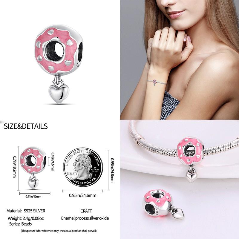 100% Copper Donut Sunflower Love Lock Charms Beaded Fit Originalbracelet Diy Jewelry Making Women Gift