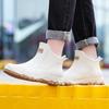 New Fashion Rain Shoes Short Men's Non-slip Waterproof Fashion Rain Boots Velvet Rubber Shoes Kitchen Work Short Tube Fashion