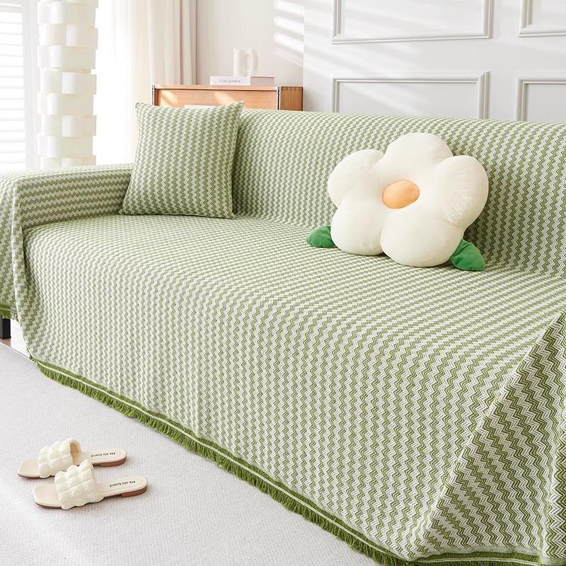 New Nordic Style Universal Four Seasons Anti-slip Sofa Cover Fabric Plush Lines Single Piece Back Cover Sofa Towel