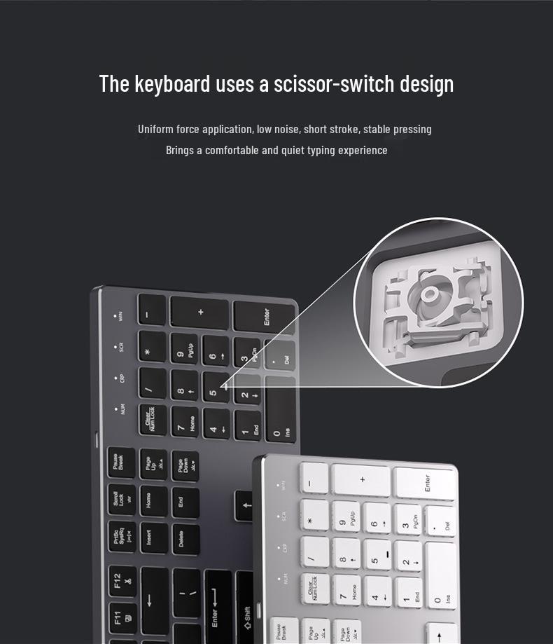 K3 Ultra-Thin Aluminum USB-C Wired Keyboard for Laptop, Desktop, Gaming, and Office