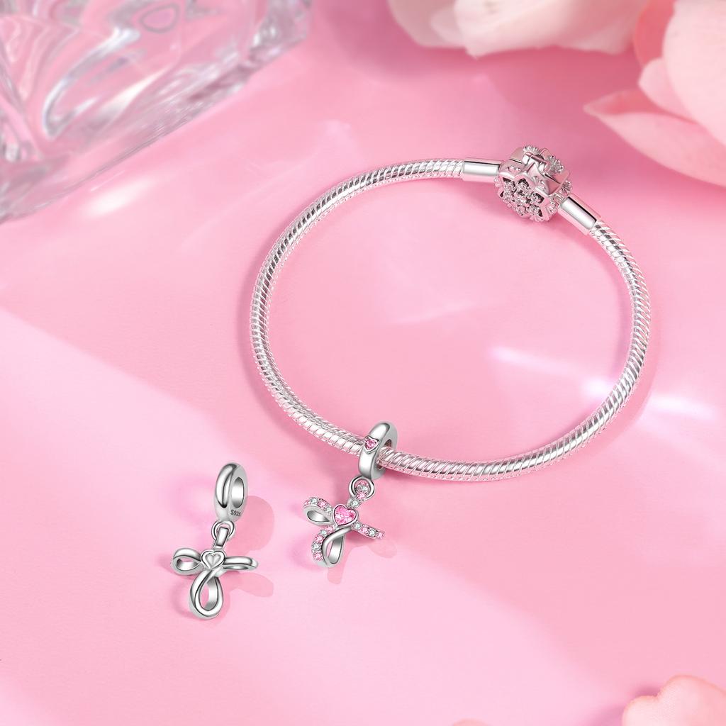 Charms Copper Original Cross Love Zircon All Style Series Charm Beads Pendant Fit Bracelet Diy Woman Jewelry Making