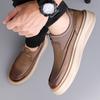 Fashion Quality Men Simple Fashion Soft Soled Comfort Shoes Leather Thick Soled Business Casual Loafers Shoes Slip On Driving Male Shoes