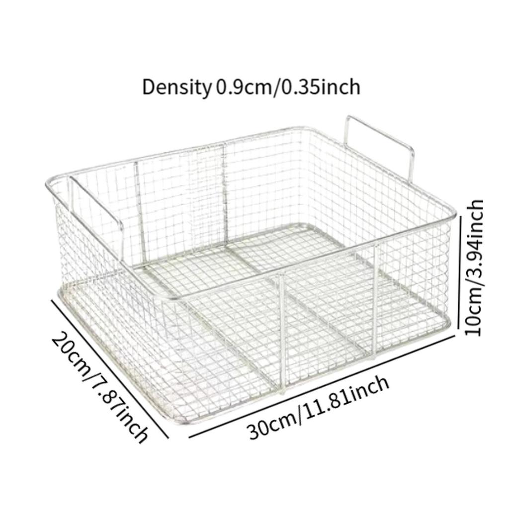 Frying Drain Basket with Double Handle Fried Snack Oil Fry Basket Kitchen Oil