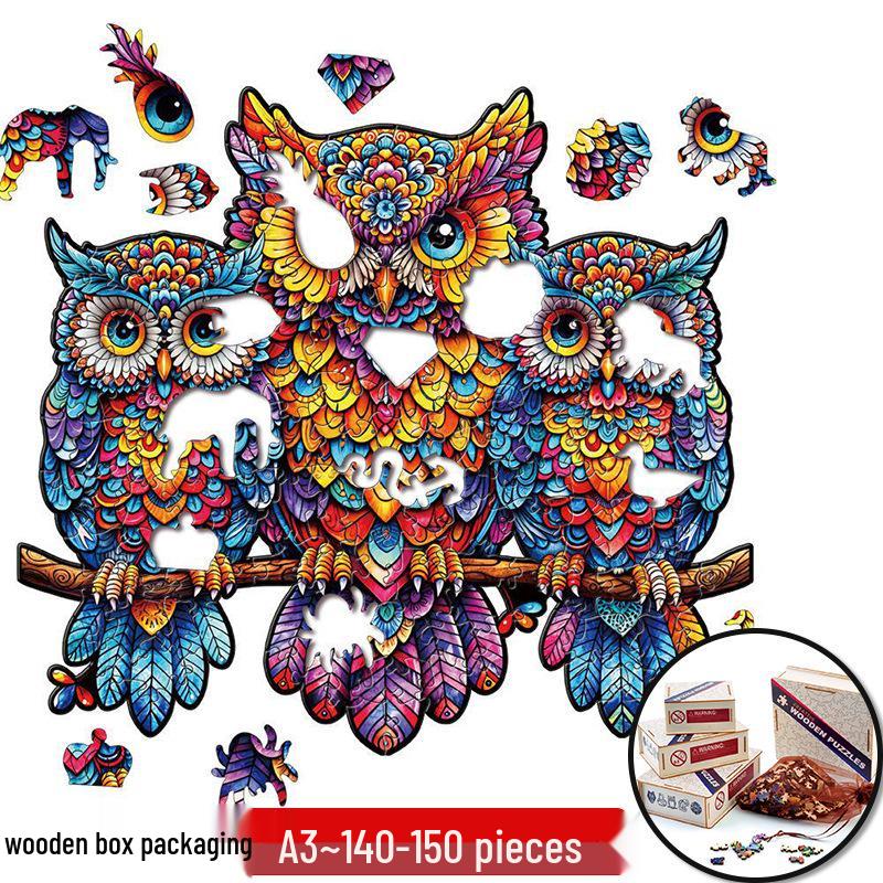 Irregular Animal Dog Penguin Wooden Puzzle in Stock