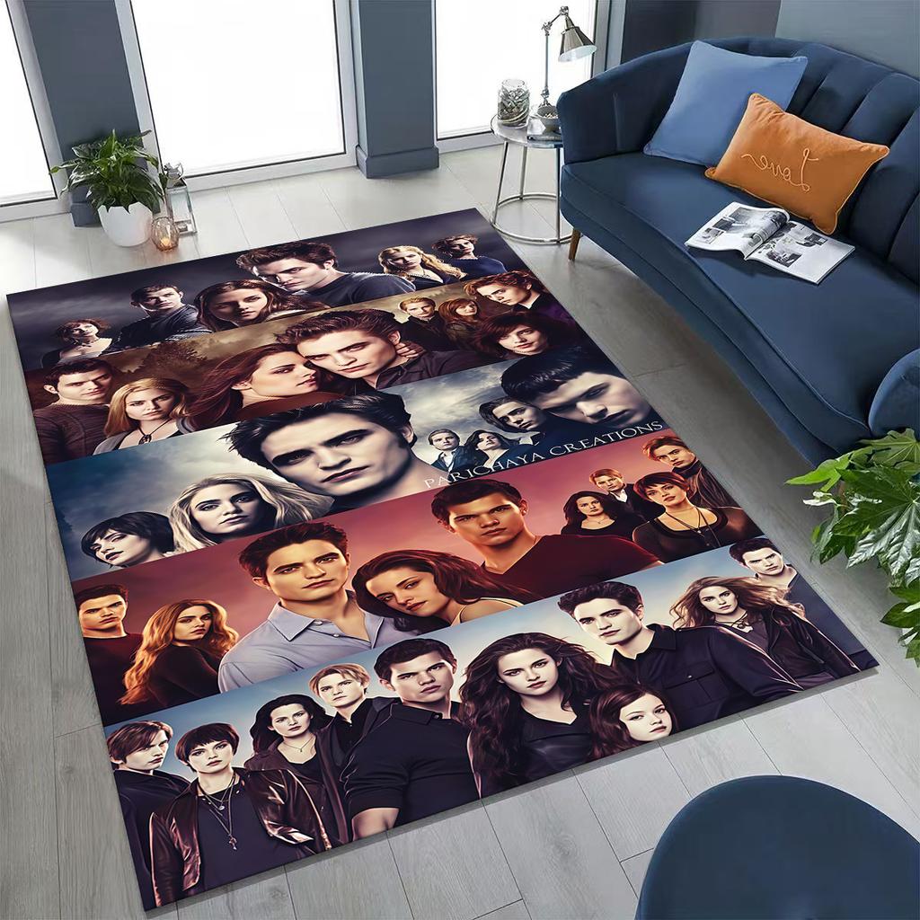 New Twilight Saga Isabella Edward Art Rug for Bedroom Living Room Sofa Home Doormat Decor, Large Kids Non-slip Floor Mat