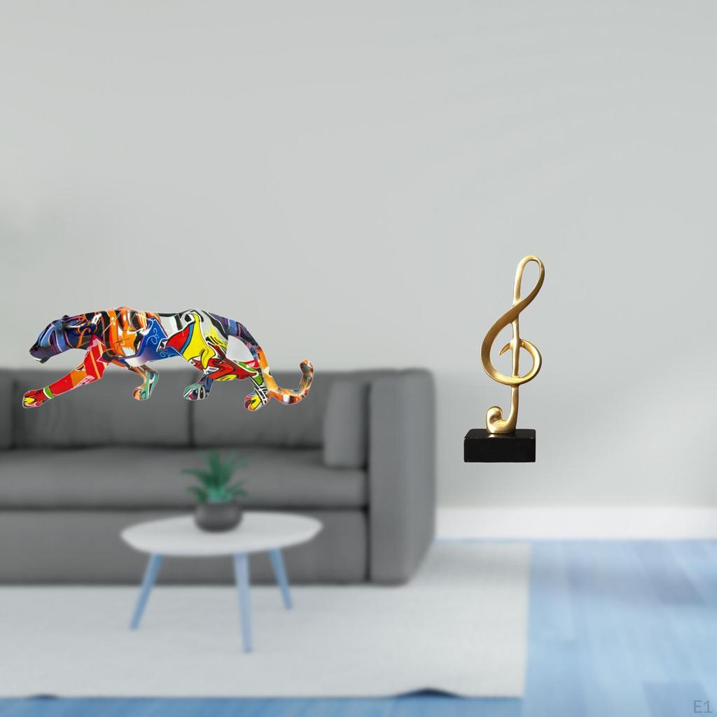 Music Note Statue Sculpture Animal Craft Figurine Walking Ornament for Decoration Bookshelf Indoor