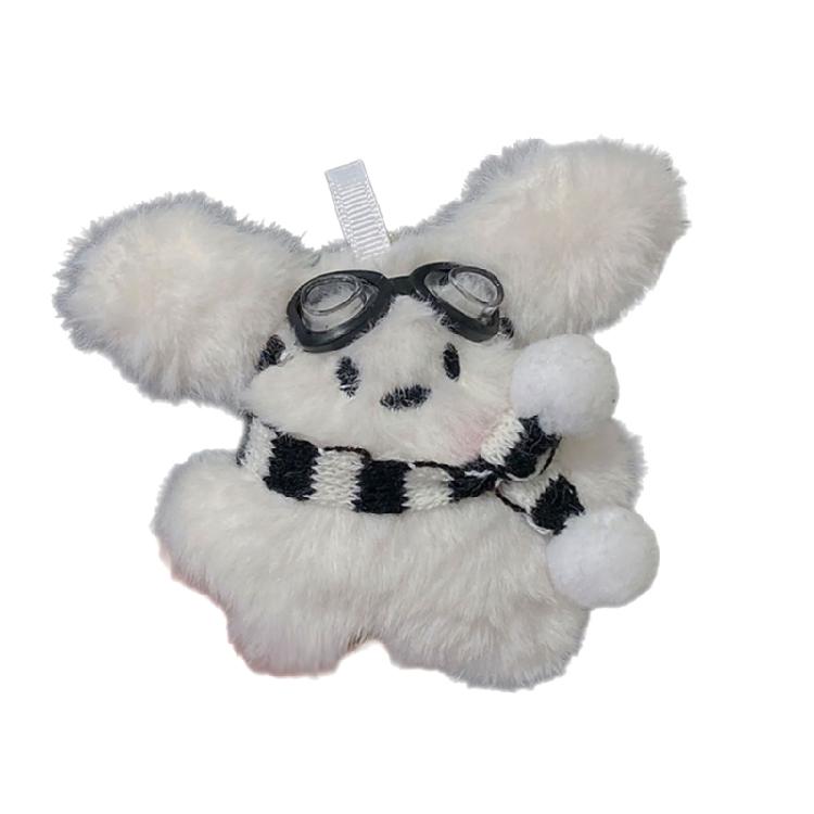Multifunctional Dog Shape Plush Charm for Keys and Bags Stuffed Animal Pendant Keychain Creative Halloween Accessory 1