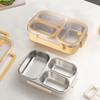 Clunch Containers Stainless Steel Dinner Box 3-Compartment Portable Lunch Case for Kids for Meal Prep Work Travel Picnic Daycare