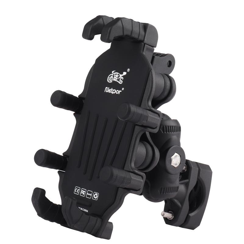 Octopus Shockproof Phone Holder Motorcycle Bicycle Stand 15W Wireless Charger 33W Type C Port Motorbike Bike Cellphone Bracket
