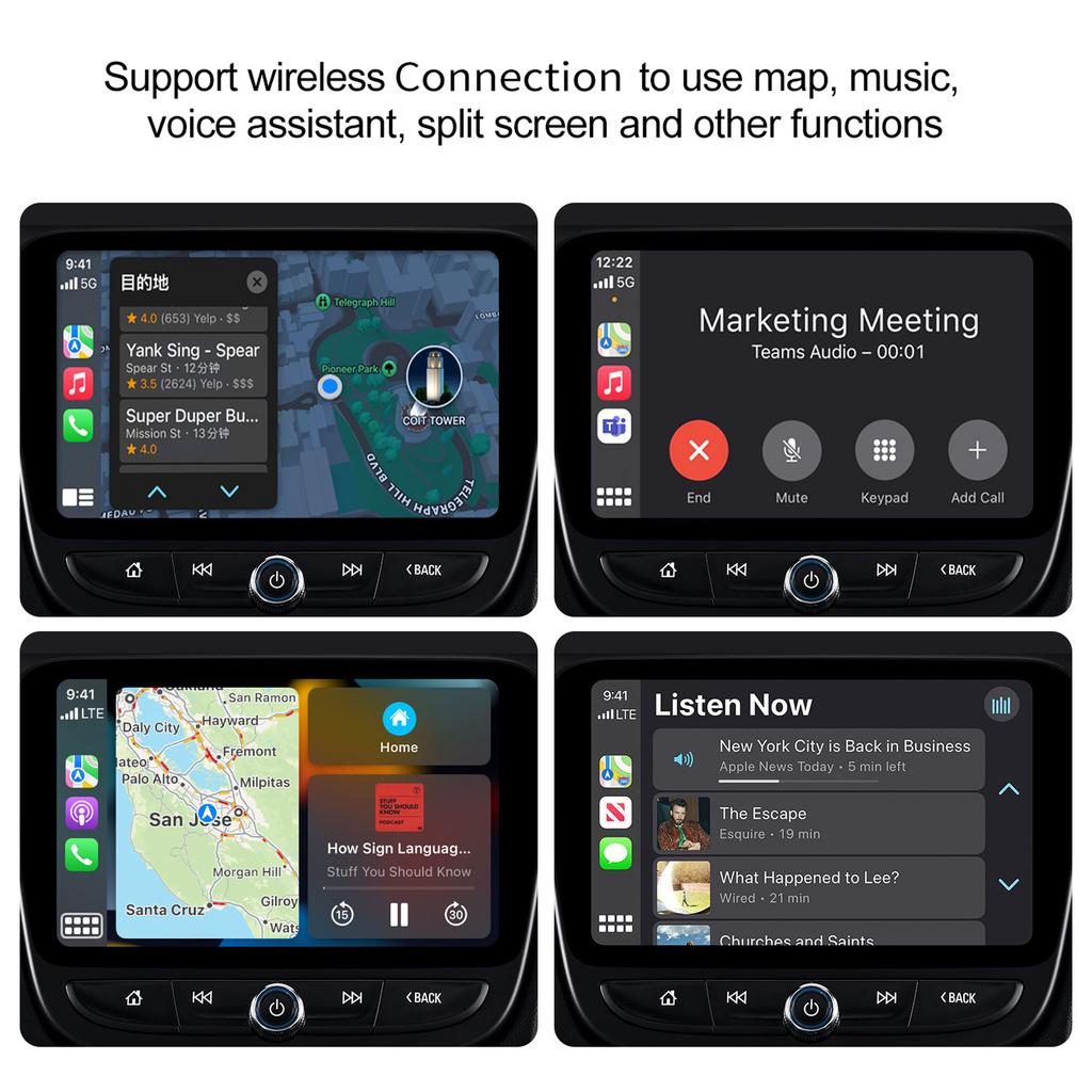 Wireless Car Media Adapter, 5GHz WiFi Car Wired to Wireless Auto Adapter Replacement for iPhone 6/ 7/ 8/ 11/ 12/ 13 All Models
