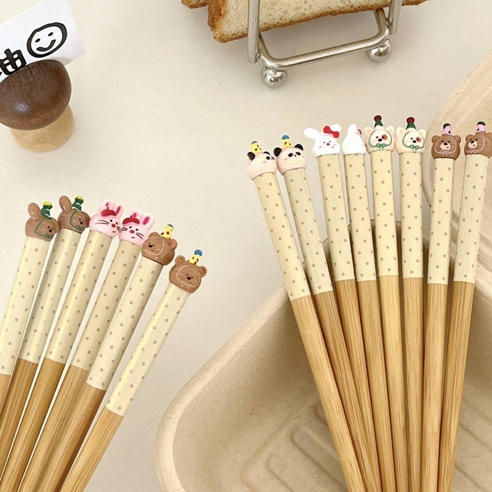 Cartoon Animal Chopsticks Bamboo Non Slip Chopsticks New Long Chopsticks  Tableware