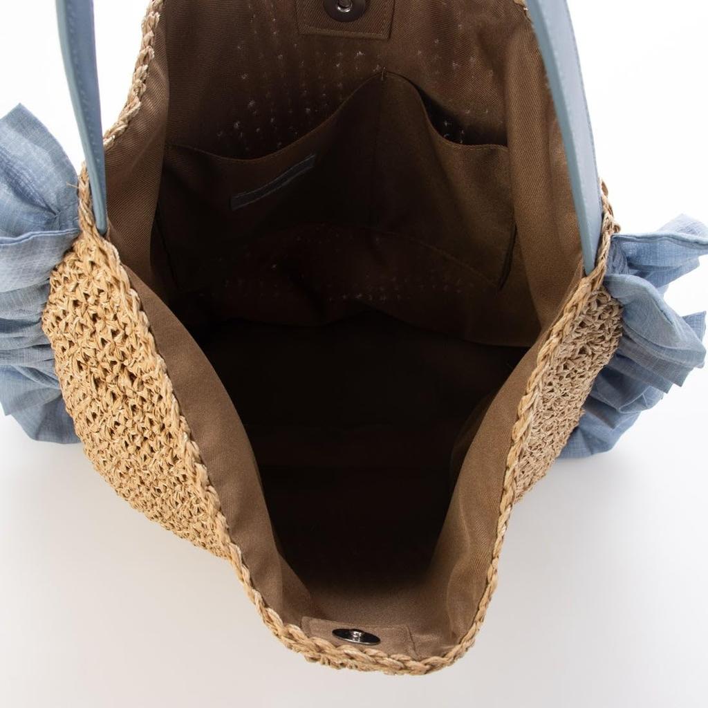 tote bag Side-frilled one-handle (basket bag)