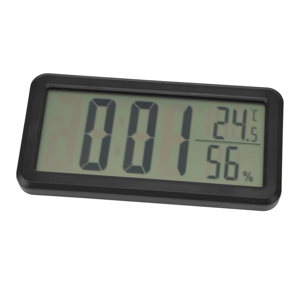Digital Alarm Clock Portable Black Temperature Humidity Wall Mounted LCD Digital Electronic Clock for Dormitory Desktop