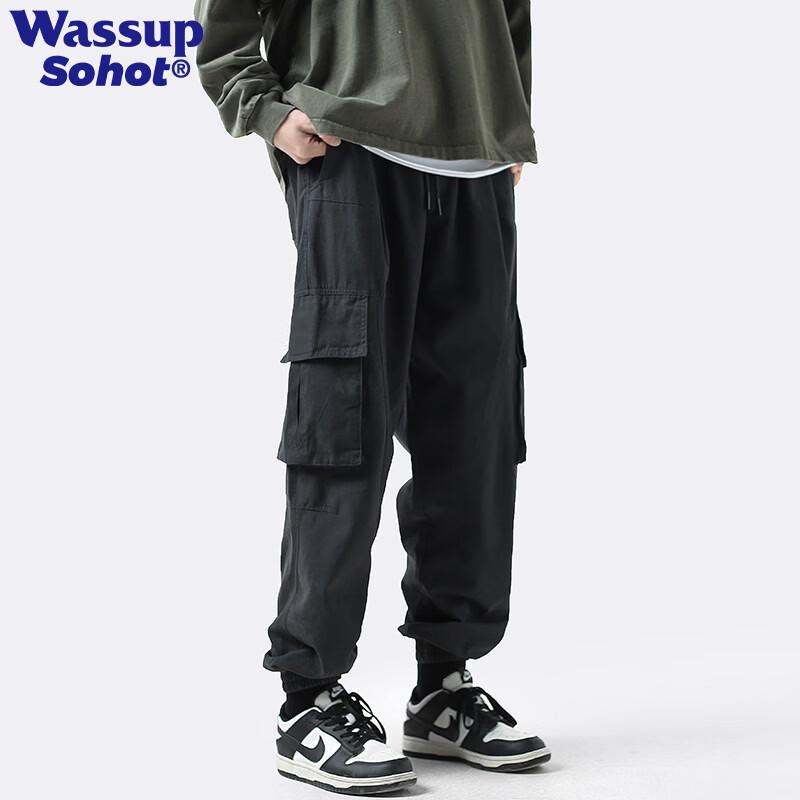 Мужские хлопковые брюки-джоггеры карго в японском стиле Wassup Sohot 3XL