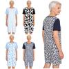 Specialbehov Bodysuit för Kvinnor Kortärmad Kort Ben Tryck Färgblockering Anpassningsbar Jumpsuit Demensvård
