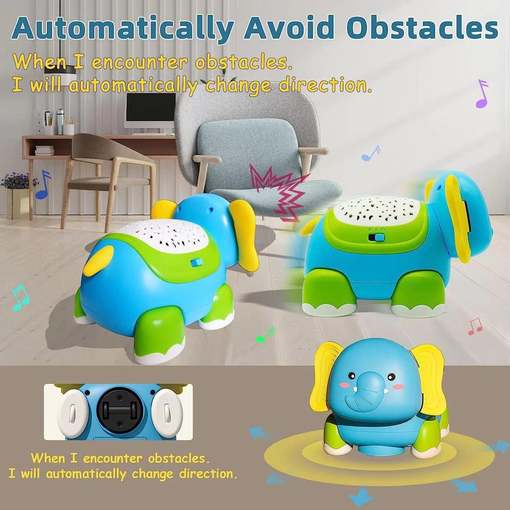 Children's Puzzle Music, Intelligent Obstacle Avoidance Elephant For Babies Learning To Walk