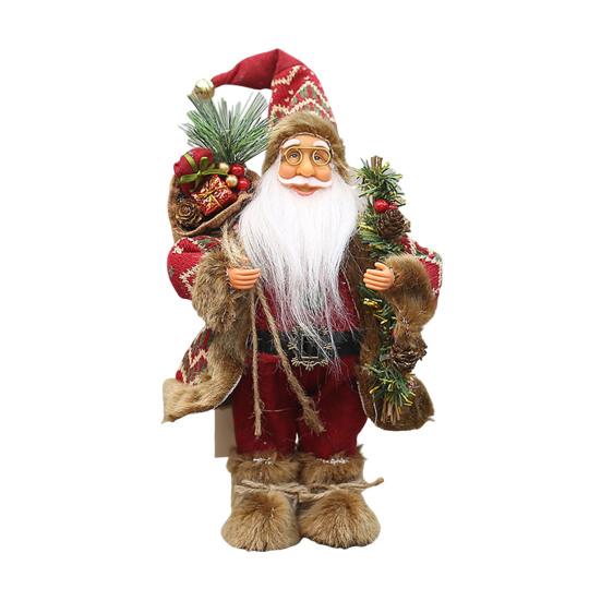 Santa Christmas Decoration 12-Inch Handcrafted Festive Figurine for Tree Mantel Classic Holiday Collectible Gifts Xmas Holiday Tabletop Decor