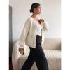 Women S Knitted Cardigan Round Neck Long Sleeve Button Front Lazy Style Sweater Coat