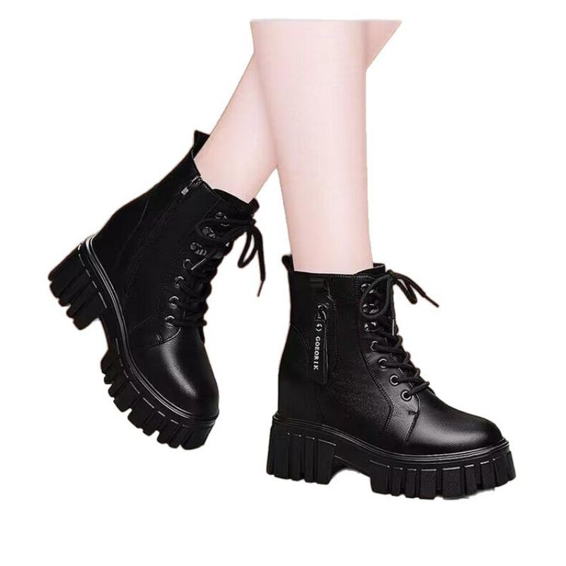 New Best-selling Women's Shoes: Thick-soled Boots, Height-increasing, Fleece, Short-top Single Cotton Boots