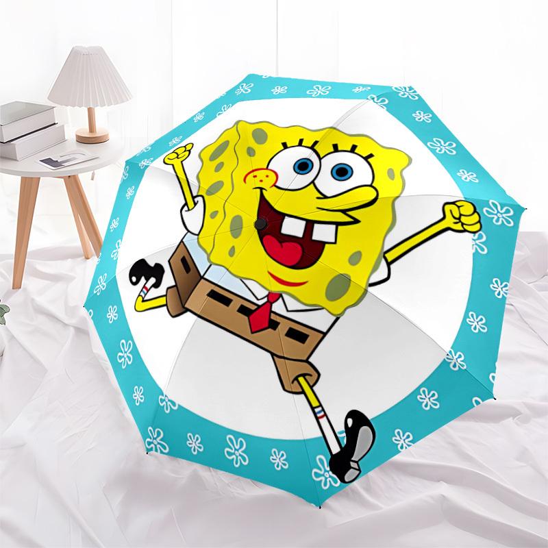 1pc SpongeBob Automatic Opening/closing Umbrella, Compact Travel Umbrella - - Festive Accessory, Sturdy Ribs Yy250807103