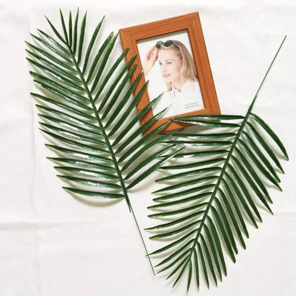 5pcs Plastic Artificial Green Palm Leaves DIY Artificial Leaves  Office Decor