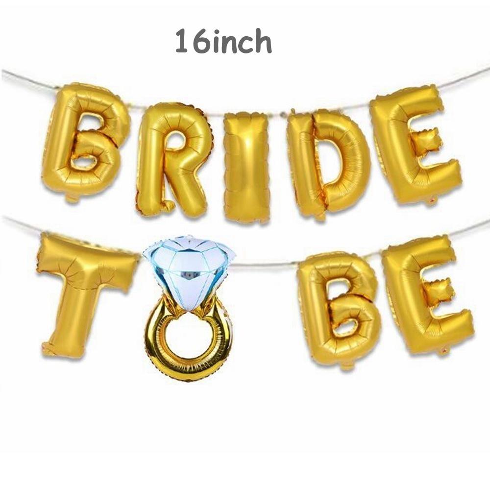 BRIDE in SILVER Balloons 16 inch Foil Balloons Wedding Party Banner Decorations