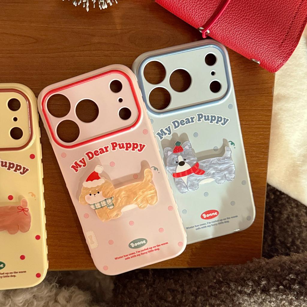 Shell Pattern Cartoon Puppy Suitable for Iphone17 for Apple 16promax Mobile Phone Case 13 Three-dimensional 14 Soft 15 Christmas