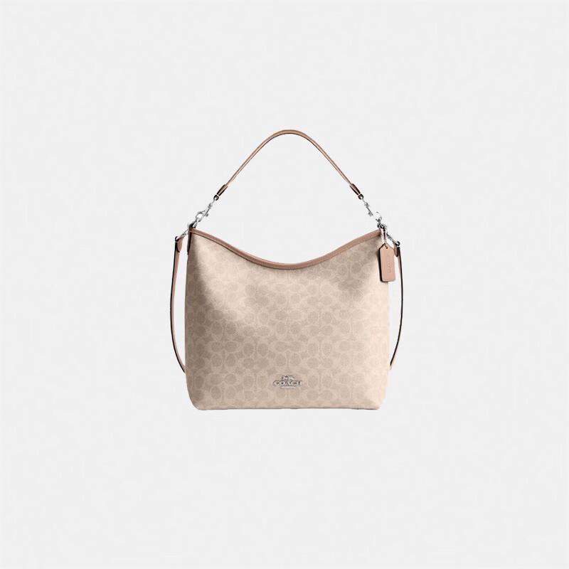 

Жіноча сумка через плече COACH з фірмовим принтом та блискавкою