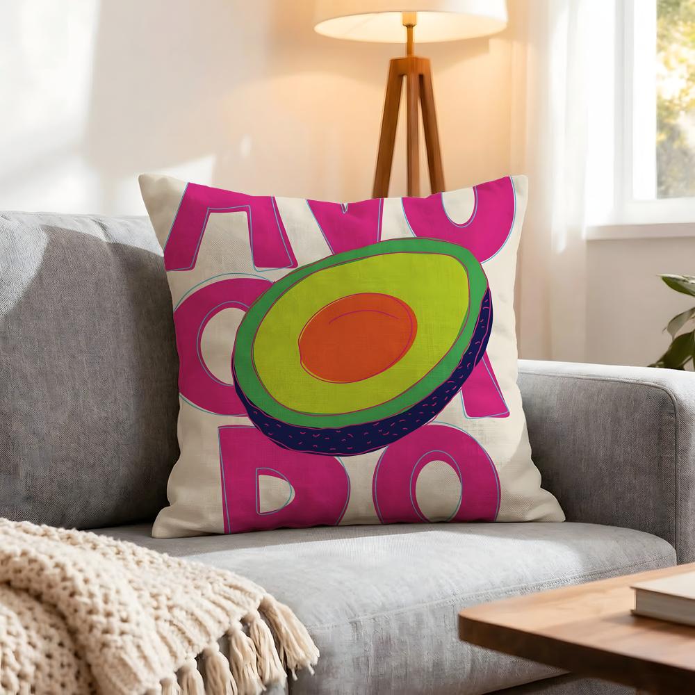 Pattern Avocado Print Cushion Cover 1Pcs Decorative Covers Soft Cushion Case For Sofa Couch Decor 40X40 45X45 Pillowcases