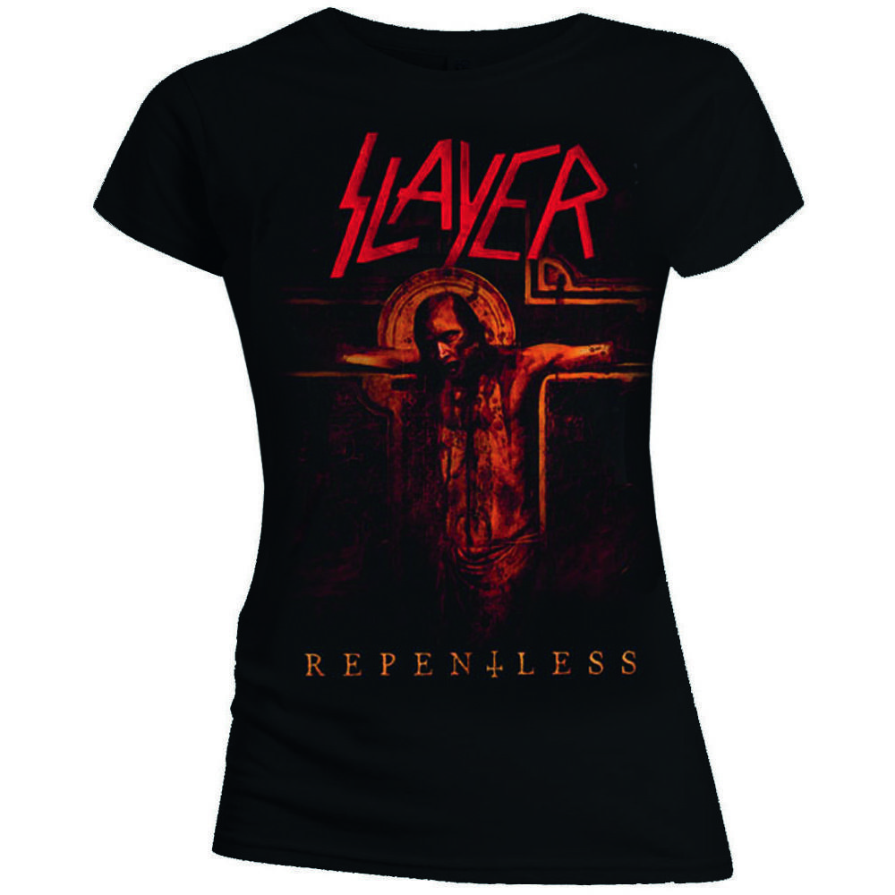 Slayer Unisexs Repentless Crucifix Short Sleeve Tshirt Black Xlarge S
