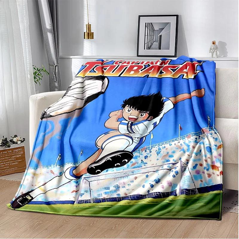 Anime Captain Tsubasa Soccer Cartoon Blanket,Soft Throw Blanket for Home Bedroom Bed Sofa Picnic Travel Office Cover Blanket Kid