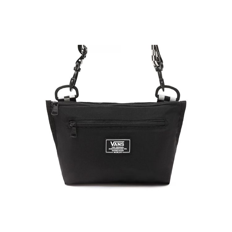 Vans Classic Checkerboard Detachable Strap Nylon Shoulder Tote Crossbody Bag Unisex bags Black VN0A5LFOBLK Black