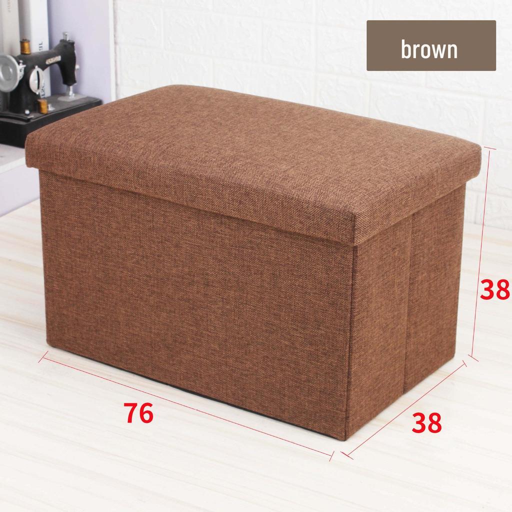 Cross-Border Cotton and Linen Folding Storage Stool: Dustproof Organizer for Shoes and Seating