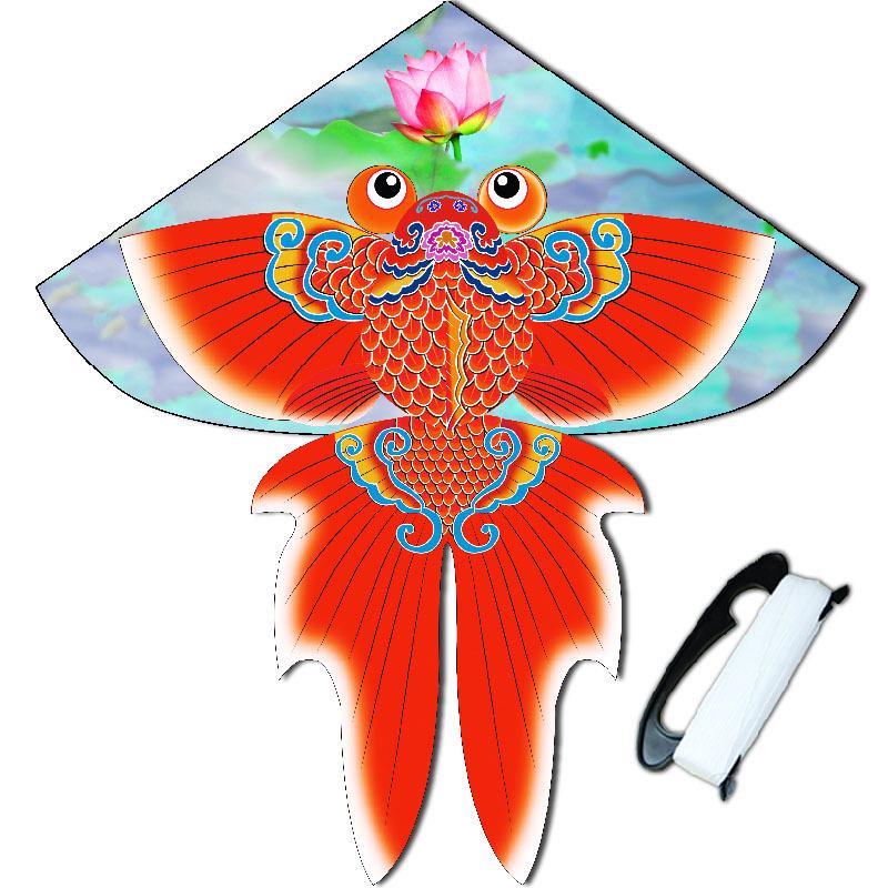 Goldfish Cartoon Kite: Lotus & Carp Design for Kids