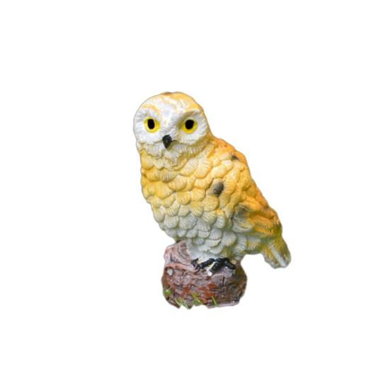 Mini Owl Figurine, Resin Tiny Owl Statue, Miniature Bird Ornament, Micro-Landscape Decoration for Succulents Planters Moss Bottles Fairy Garden