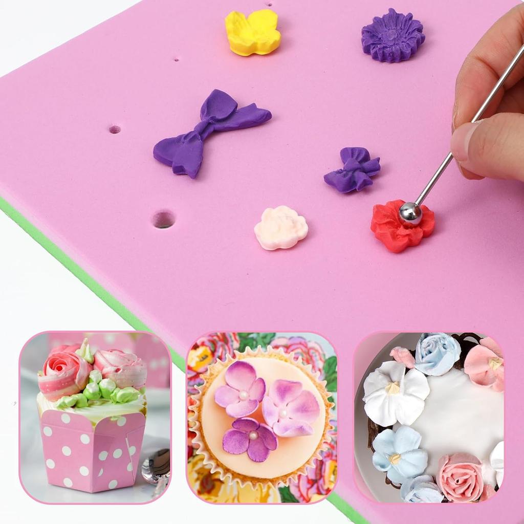 1 PCS Fondant Foam Pad 5Holes Rectangular Fondant Cake Sponge Pad Mat Clay Modelling Tools Silicone Sponge Mat Paste Fondant Cake Flower Drying Mat