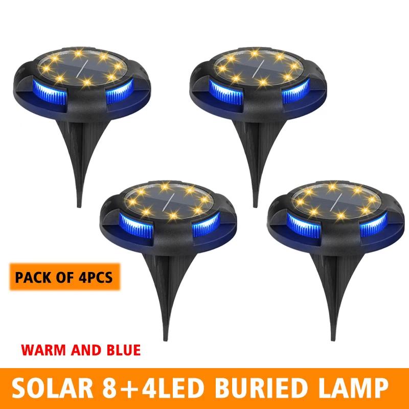 12LED Solar Power Disk Light Outdoor Garden Solar Underground Light Deck Light Spotlight Buried Solar Led Lamp Garden Decor