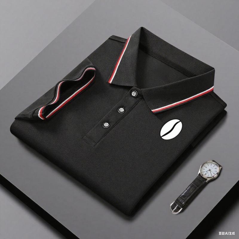 Men's Polo Shirt Summer Slim Fit Short Sleeve Tee Breathable Classic Striped Collar High-quality T-shirt Sportswear Unisex Top