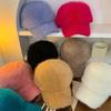 Solid Color Women's Baseball Cap Adjustable Winter Warm Hat Versatile Plush Dubill Cap  Daily