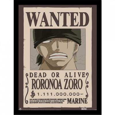 Wanted Roronoa Zoro Framed Poster