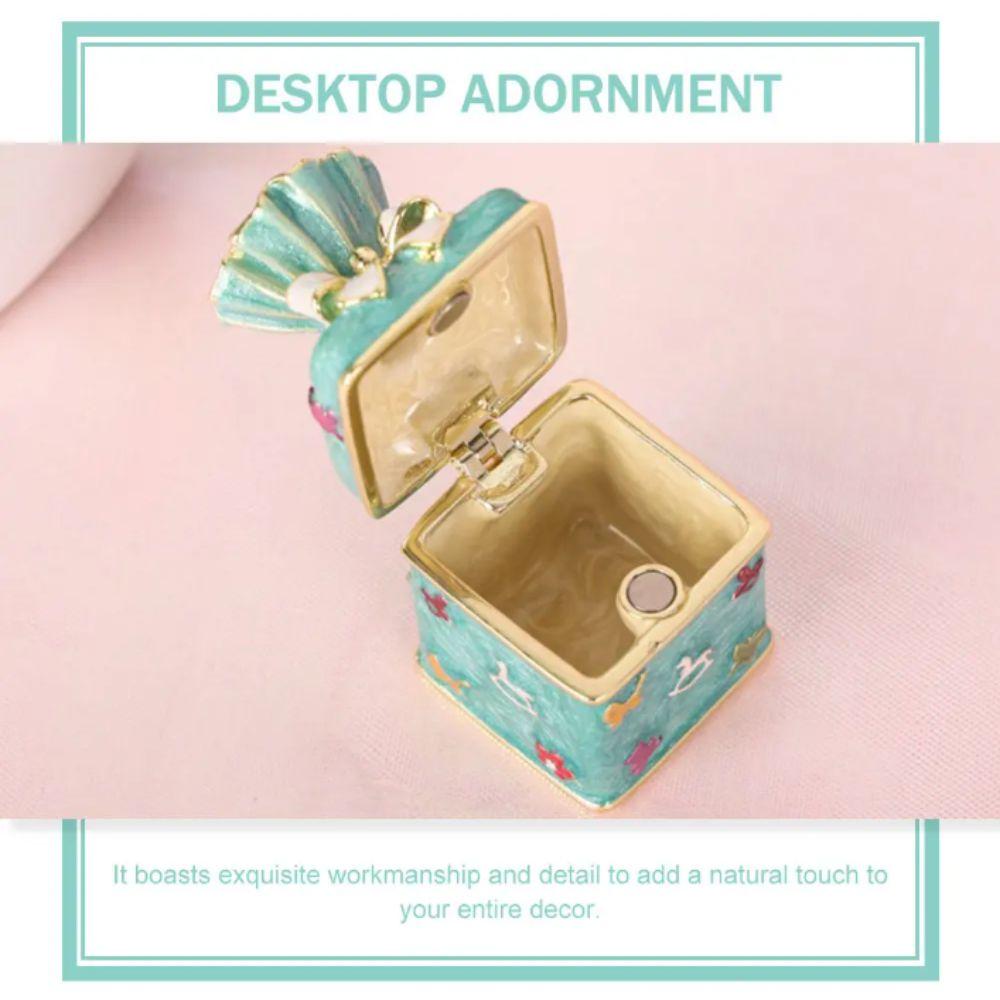Pink Candy Jewelry Box Enamel Color Trinket Box Storage Container Candy Canister  For Necklaces