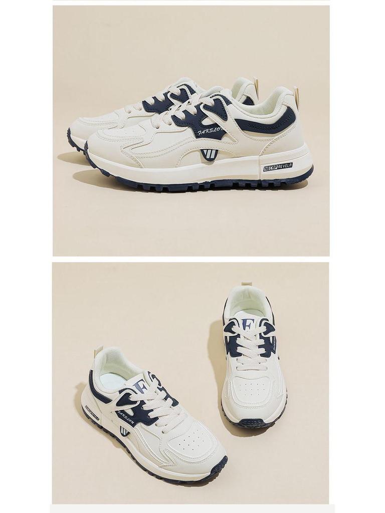 2024 Women's Lightweight Large Leather Running Shoes: Korean-Style Casual Sneakers