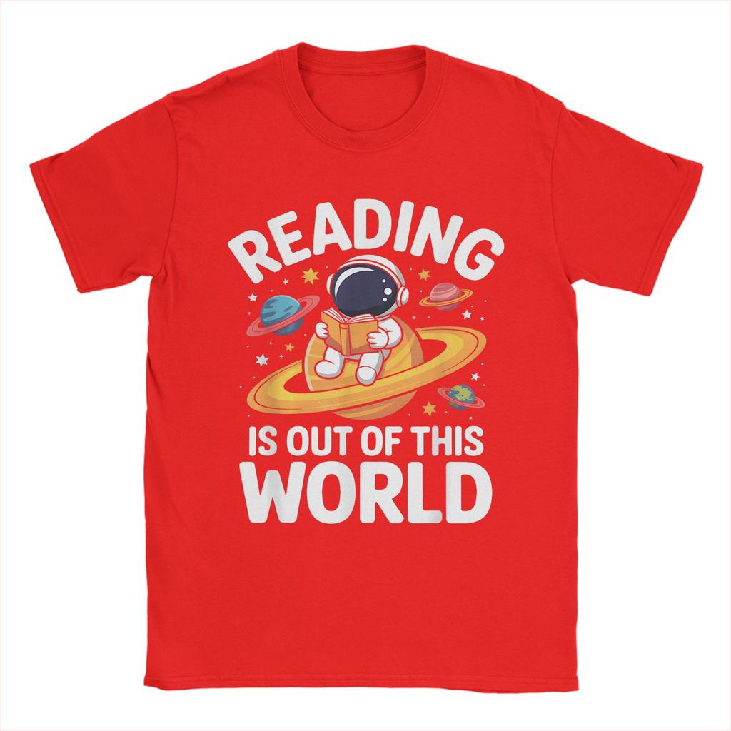 Unisexs TShirt Reading is Out of This World Space Funny Books Lover Funny Tee Shirt Short Sleeve  T Shirt Crew Neck Clothing