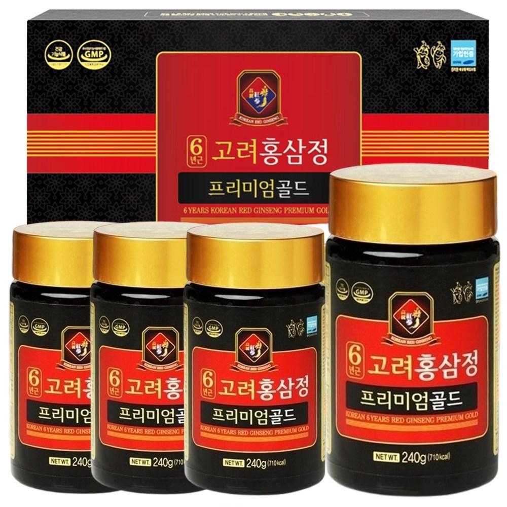 Goryeo 6-Year-Old Red Ginseng Extract Premium Gold Rich Concentrate Red Ginseng Extract Gift Set 240g 4 pcs